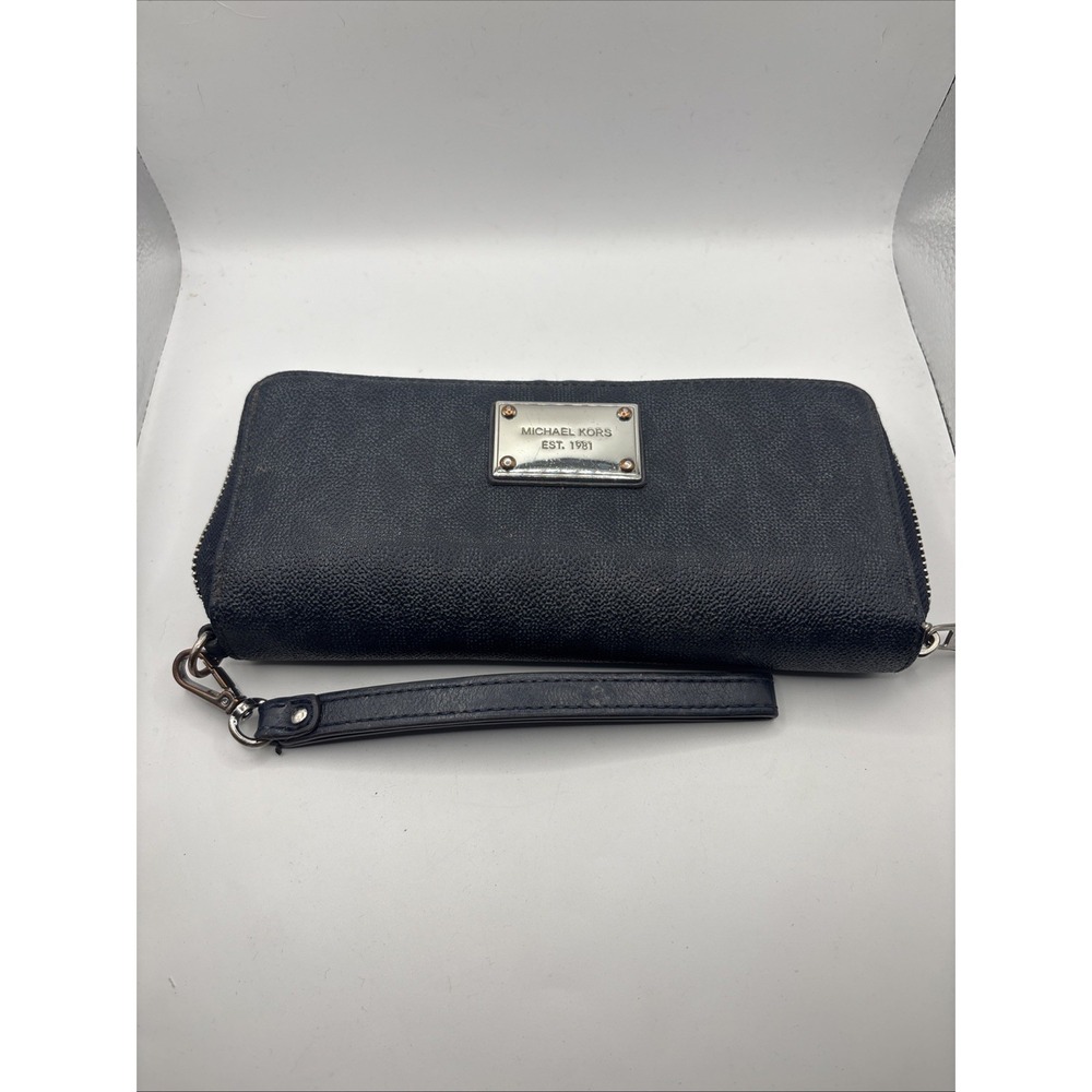 Michael Kors full zip leather wallet blue - Picture 2 of 12